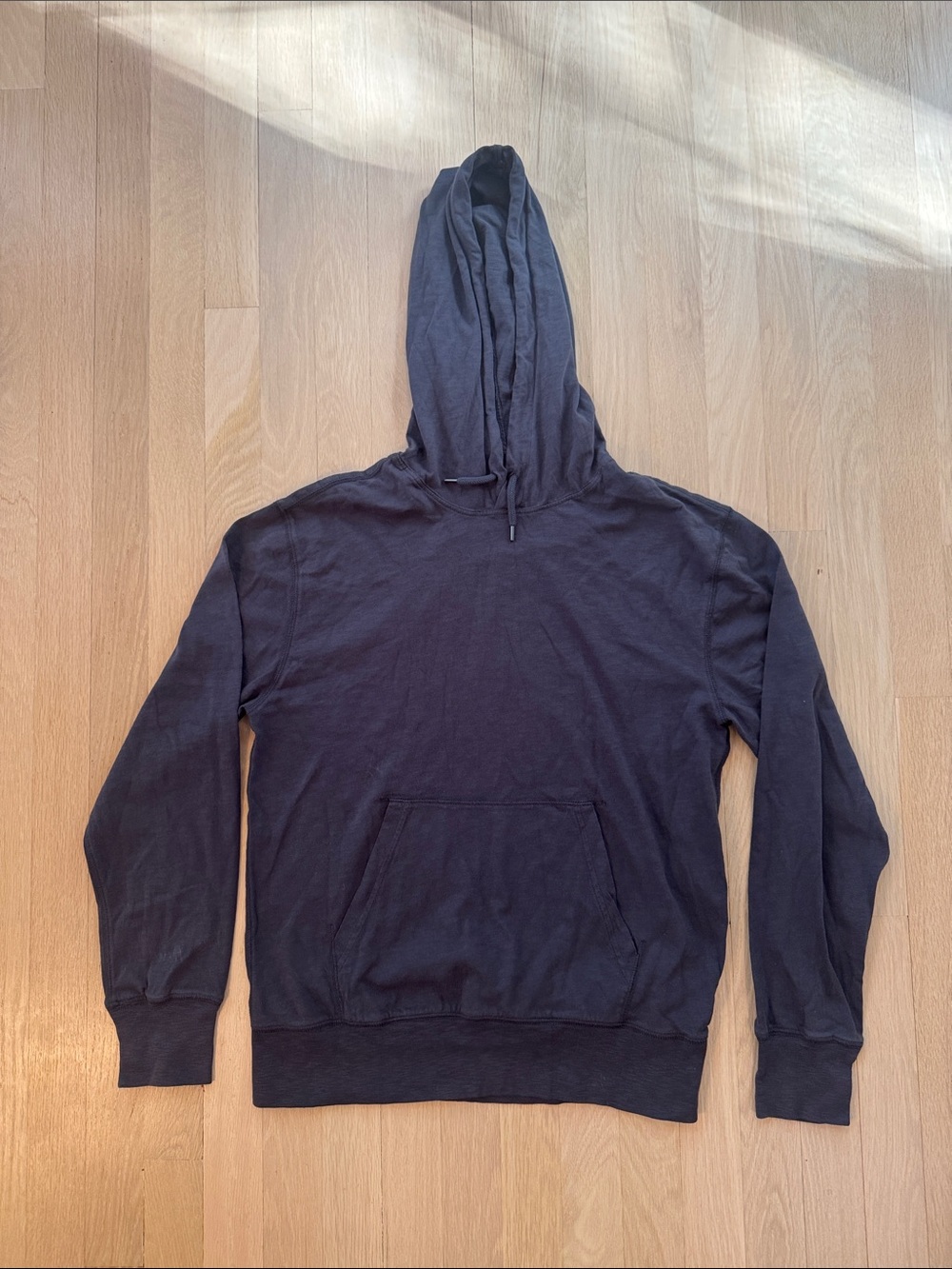 J. Crew Black Garment-Dyed slub tee Hoodie